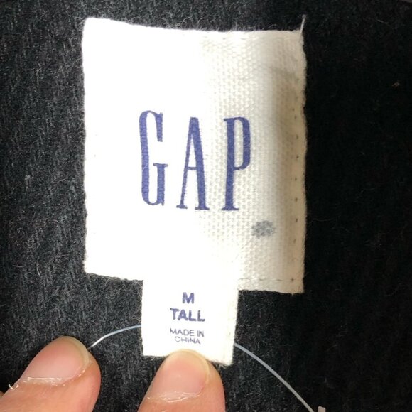 Gap Black Wool Classic Pea Coat Size Medium Tall - Picture 4 of 7